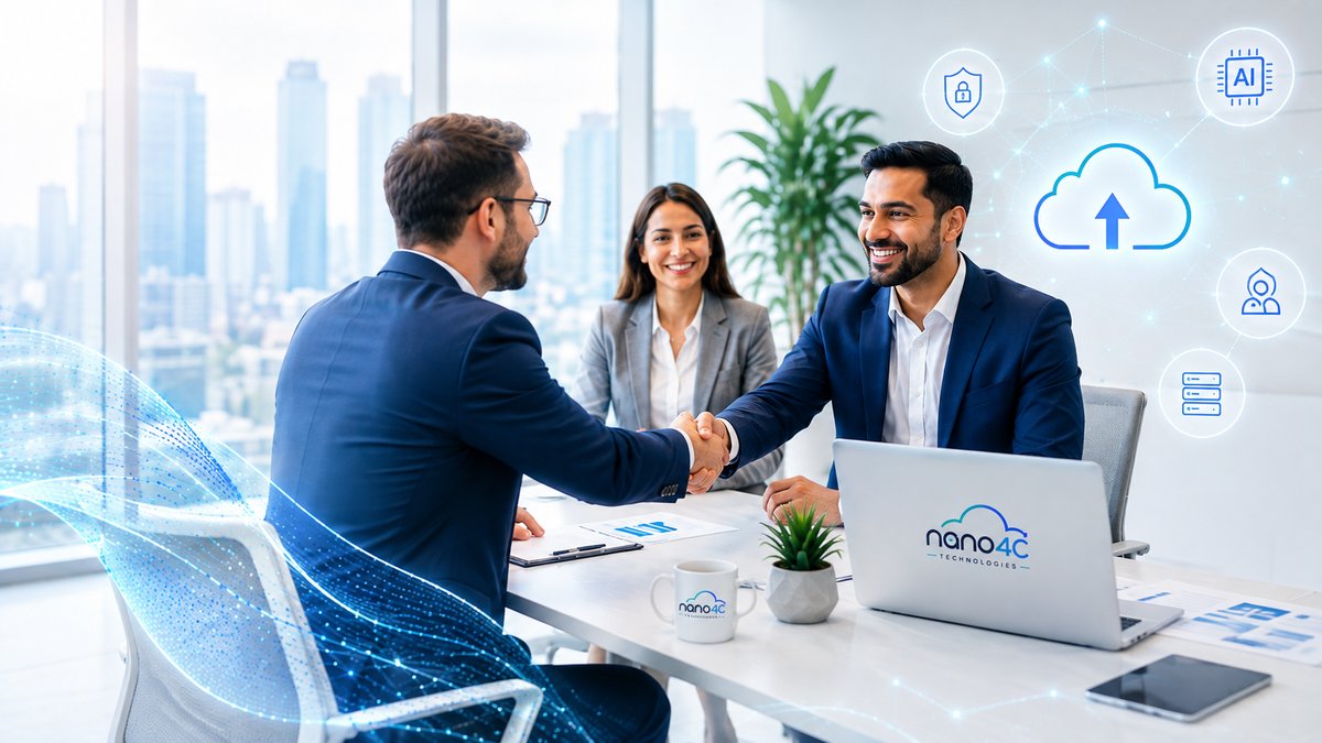 nano4C Technologies team meeting with a client to discuss AI and cloud strategy